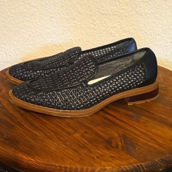 Franco Sarto Eda 2 Luxe Black Perforated slip on loafers Preppy Neutral Sz.8.5 - Picture 5 of 10